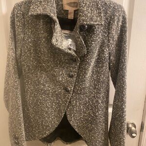 Forever 21 Black and White Blazer Boucle Texture